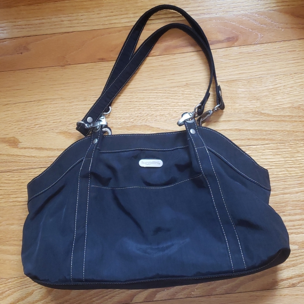 Baggallini Large Hampton Nylon Shoulder Bag, Black
